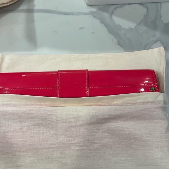 Jimmy Choo Pink Patent Leather Wallet/Clutch authentication papers, box, duster. - Picture 9 of 16